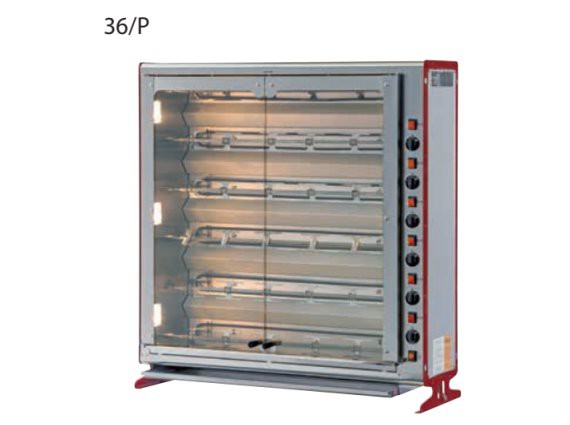 Girarrosto a gas Elba 36/P 6 aste cm.96 per 36 polli.